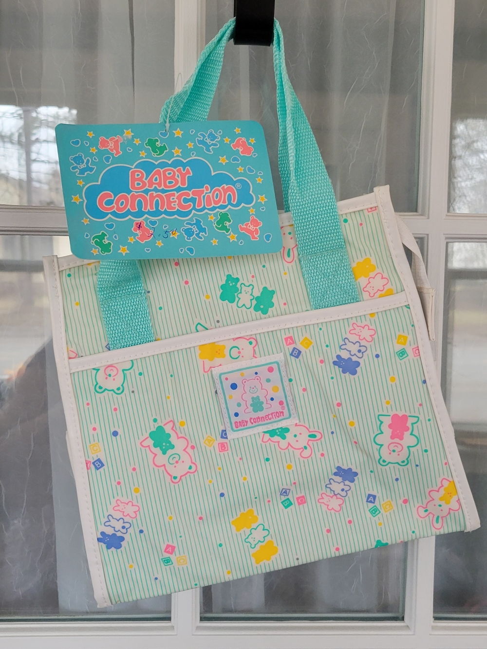 ✨️New✨️VINTAGE Diaper Bag Connection Mint Bear Print Baby Tote Bag Milk Bag